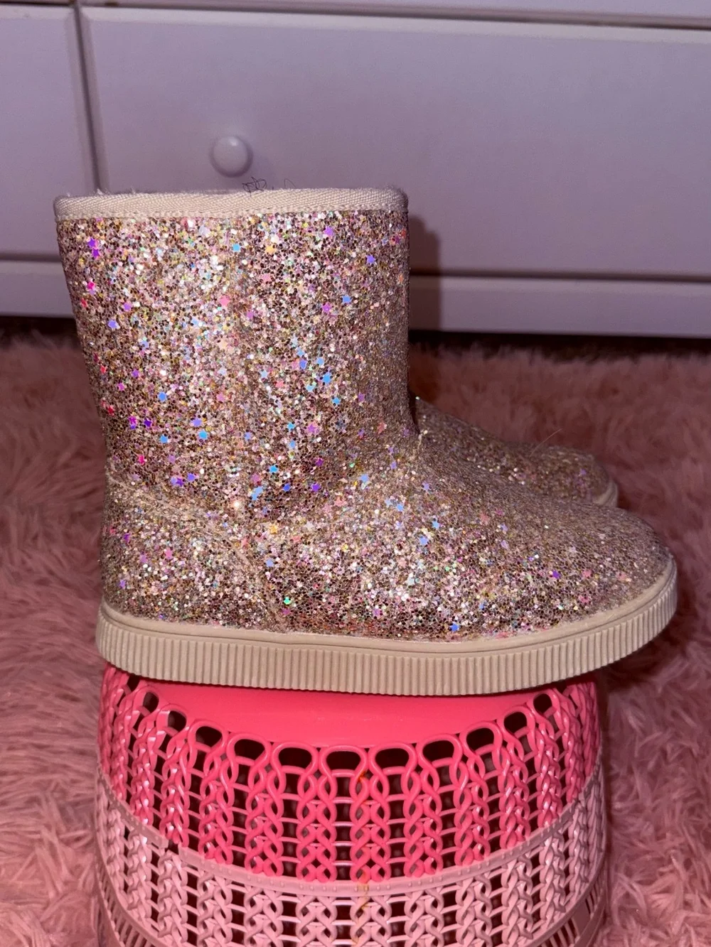 Girls Glitter Warm Boots-Sz 13 Like New
